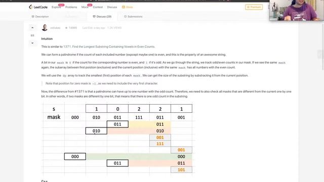 [Editorial] Leetcode 1542: Find Longest Awesome Substring (Biweekly Contest 32) смотреть онлайн