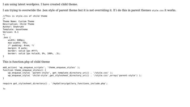 Wordpress: style.css of child theme is not overwriting parents style.css for .box (2 Solutions!!) смотреть онлайн