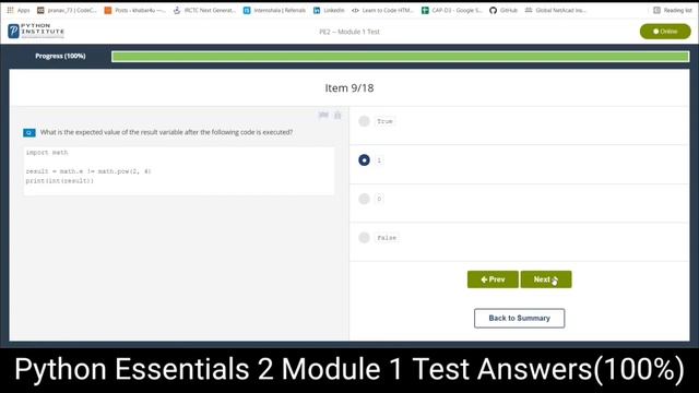 #Python Essentials 2 Module no. 1 test ( 100% ) Answer || Python Essentials 2 || #CISCO смотреть онлайн