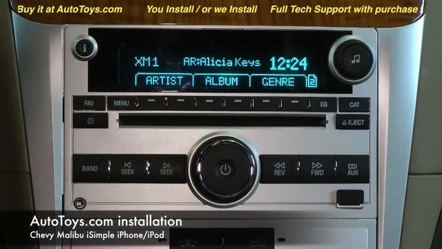 Chevy Malibu IPOD Iphone Installation with Isimple Pxamg, Radio Removal by Autotoys смотреть онлайн