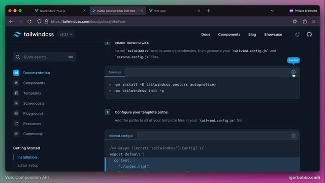 Vue Composition API с нуля #1 - Установка Vite / Vue / Tailwind CSS смотреть онлайн