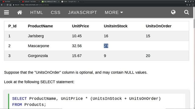 تعلم SQL كل يوم لمدة 5 دقائق: SQL IFNULL() смотреть онлайн