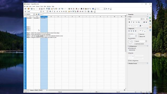 Moving rows and columns in OpenOffice (LibreOffice) Calc смотреть онлайн