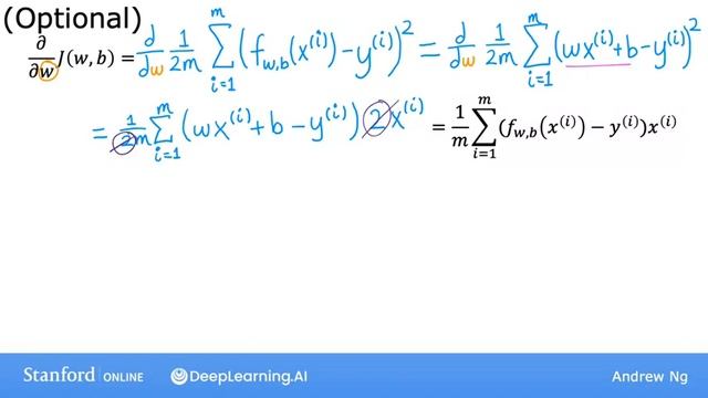 Week 01- Video 19- Gradient descent for linear regression смотреть онлайн
