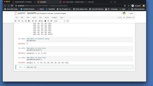 Numpy Complete Tutorial For Machine Learning |Numpy amin & amax Function Tutorial|Part:19 смотреть онлайн