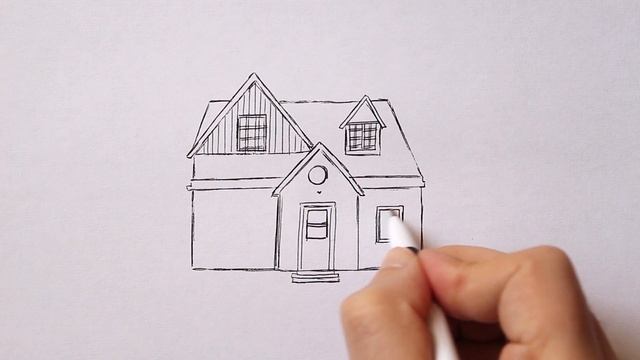 Как нарисовать Дом поэтапно легко | Простые рисунки смотреть онлайн