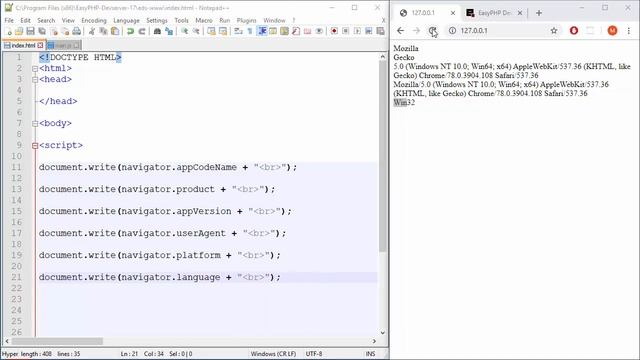 JavaScript Tutorial - 40 - Browser Detection - User Agent смотреть онлайн