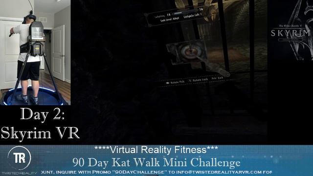 Virtual Reality Fitness - Day 2 - 90 Day Kat Walk Mini VR Treadmill Challenge - SKYRIM смотреть онлайн