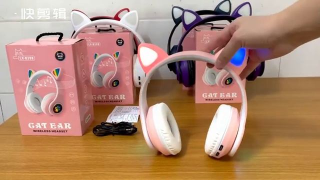 Детские Bluetooth наушники с кошачьими ушками (презентация) смотреть онлайн