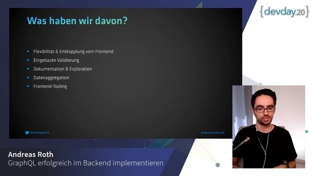 Dev Day 2020: Andreas Roth - GraphQL erfolgreich im Backend implementieren смотреть онлайн