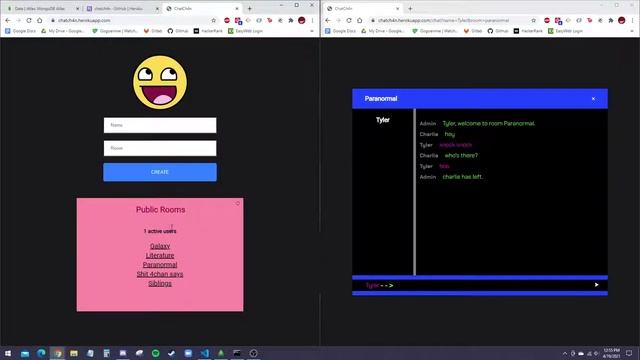 ChatCh4n socket.io React MERN смотреть онлайн
