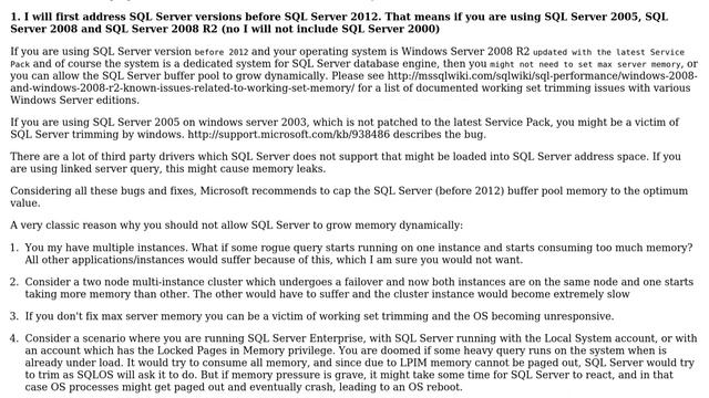Databases: Is it possible for increasing the SQL Server max memory limit to degrade performance? смотреть онлайн
