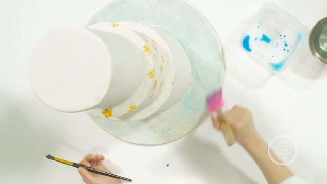 Свадебный торт "ВИКТОРИАНСКИЙ САД". Часть 4. Оформление подставки. смотреть онлайн