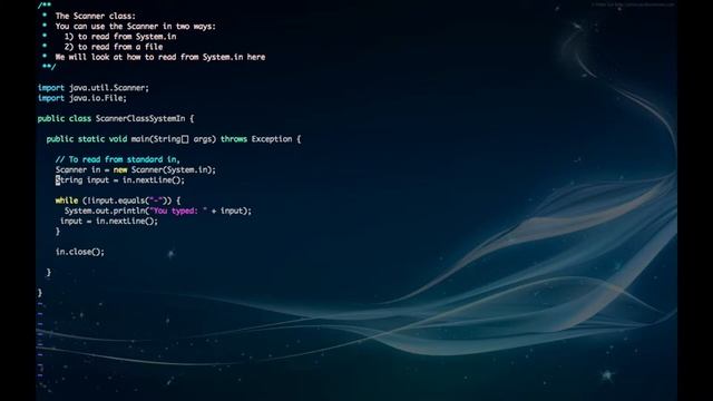 Java I/O 03. The Scanner class - reading from System.in смотреть онлайн