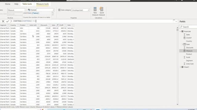 POWER BI DAX- COUNTROWS FUNCTION смотреть онлайн