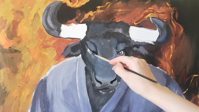 Рисунок Быка/Постер год Быка //How to drow a Bull смотреть онлайн