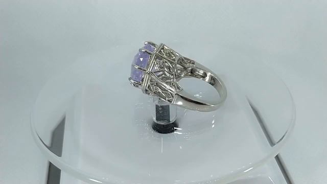 Кольцо с натуральным бразильским лавандовым аметистом 11.11 ct Размер 17.5 Серебро 925 смотреть онлайн