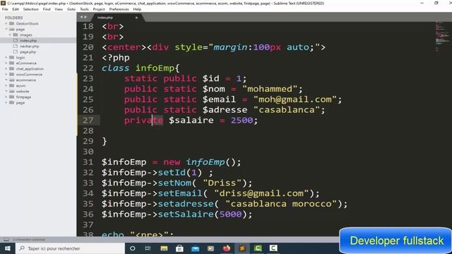 بالدارجة المغربية php avancée darija POO Static keywords property 18 смотреть онлайн