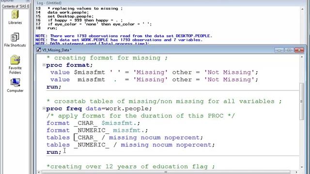 SAS Missing Data смотреть онлайн