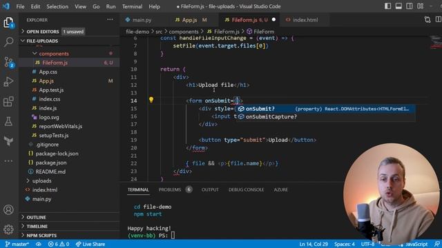 React.js + FastAPI - File Uploads from React Application to FastAPI endpoint смотреть онлайн