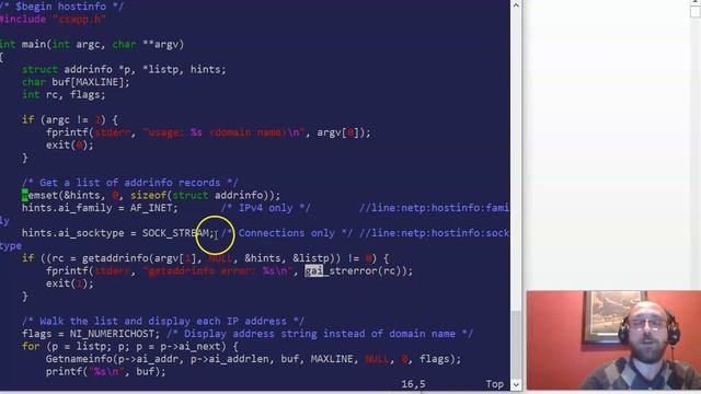 CS 270 L16 pt1 - getaddrinfo and getnameinfo example смотреть онлайн