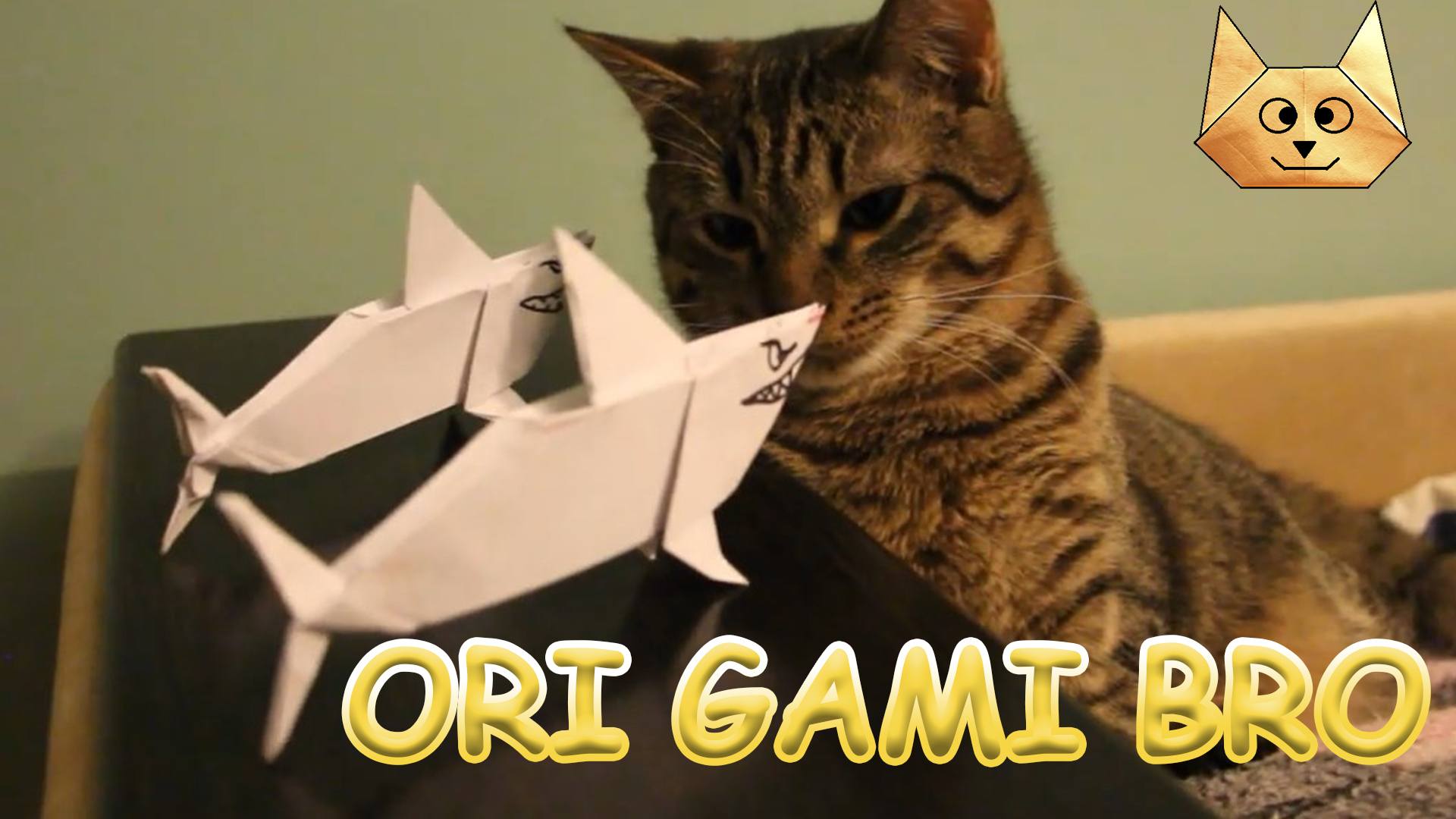 Как сделать акулу из бумаги. Оригами рыбка. смотреть онлайн