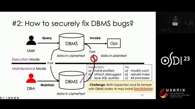 OSDI '23 - Encrypted Databases Made Secure Yet Maintainable смотреть онлайн