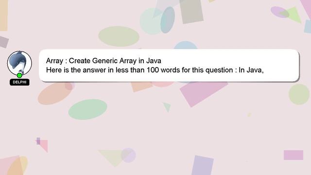 Array : Create Generic Array in Java смотреть онлайн