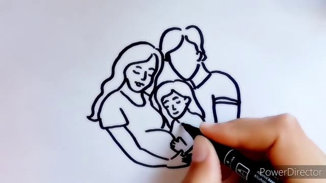 Рисую семью! Рисунок на День семьи, любви и верности 8 июля! смотреть онлайн