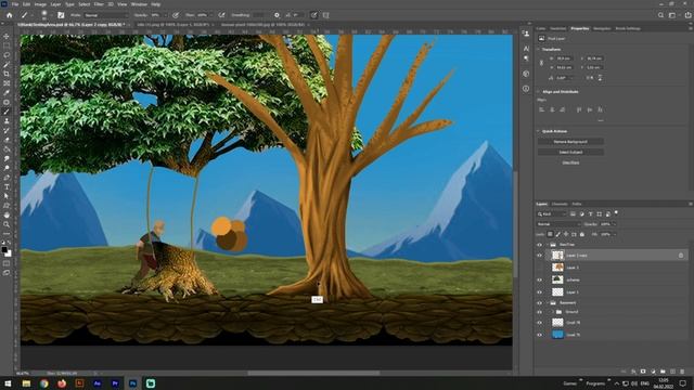 How to draw a tree in Photoshop and use it in Unity or Unreal 2D game смотреть онлайн