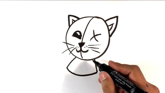 How to Draw a Kitty - Voodoo Doll Version - Halloween Drawings смотреть онлайн