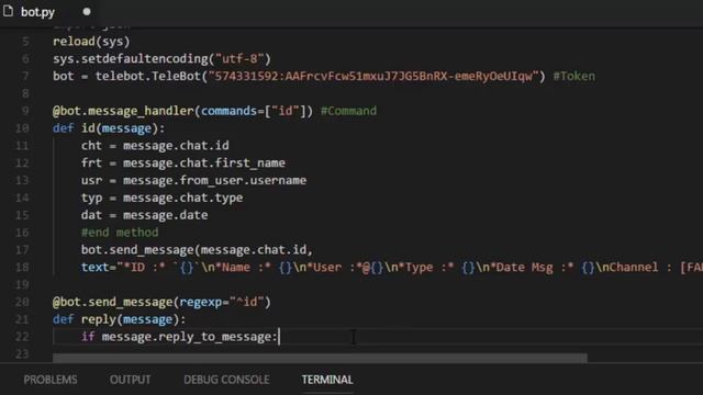 Bots Telegram Regexp or id reply - Python #5 смотреть онлайн