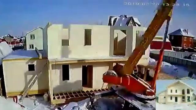 Строительство каркасного дома. Таймлапс смотреть онлайн