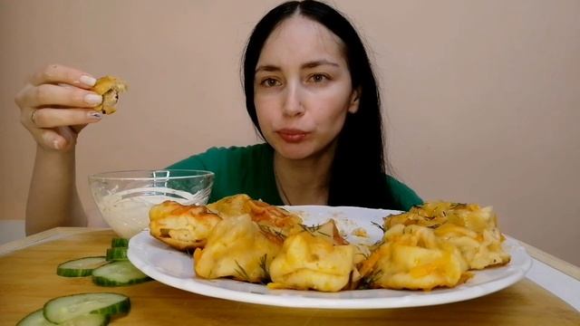 МУКБАНГ | ДОМАШНИЕ МАНТЫ СО СВИНИНОЙ И КУРИЦЕЙ | MUKBANG| ASMR